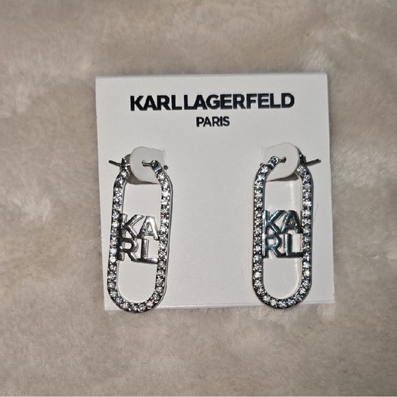 Karl Lagerfeld Silver Crystal Earrings - Picture 7 of 10